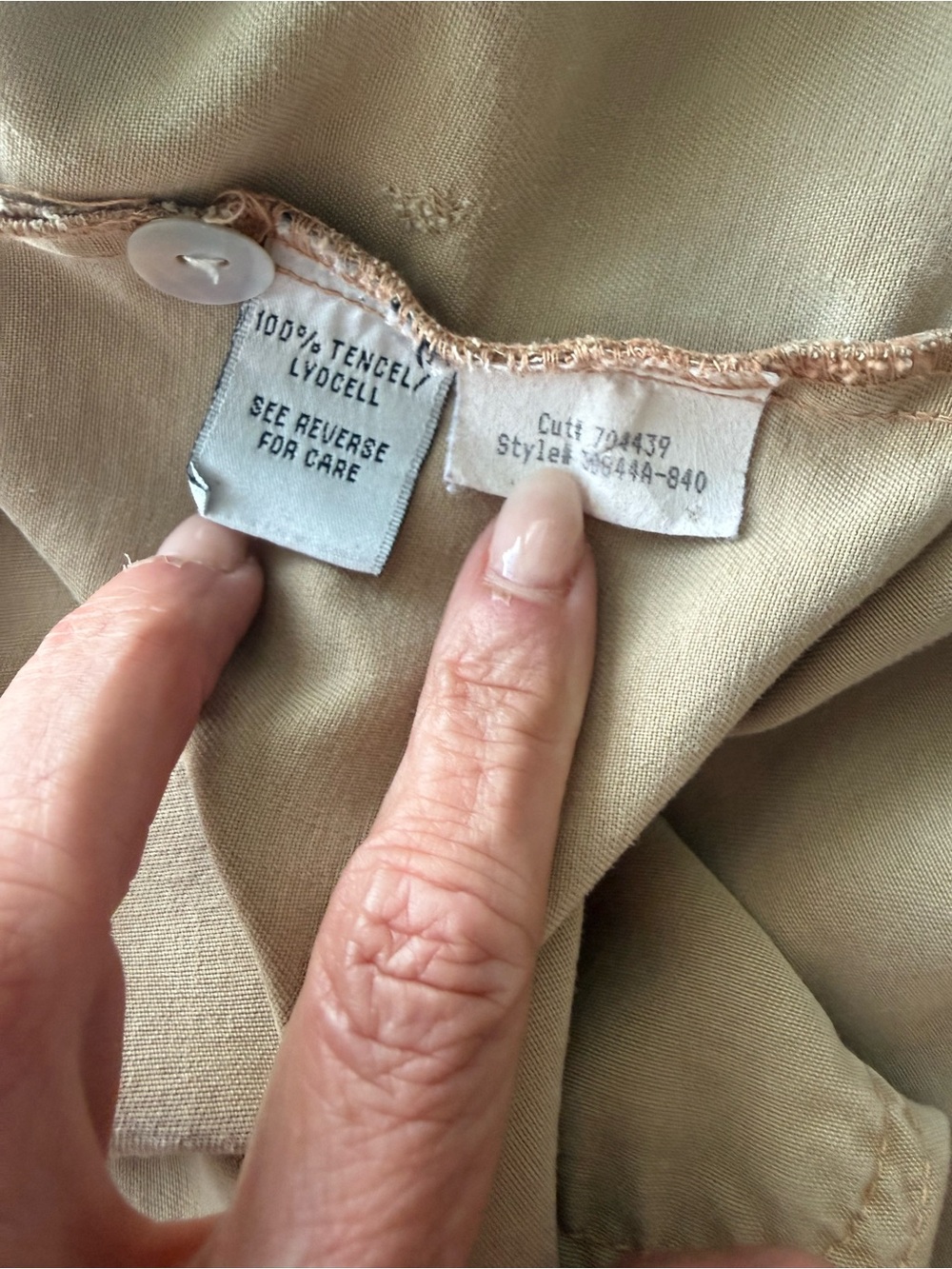 VTG AKS Amy K Su Sport Casual Short-Sleeve Button-Up Shirt Khaki Sz 2XL - Picture 6 of 7